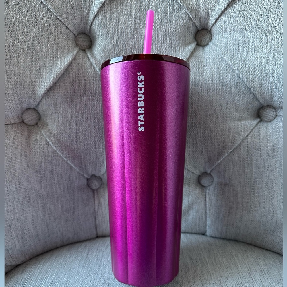 STARBUCKS Holiday 2022 Stainless Steel Puffy Cold Cup in Pink
